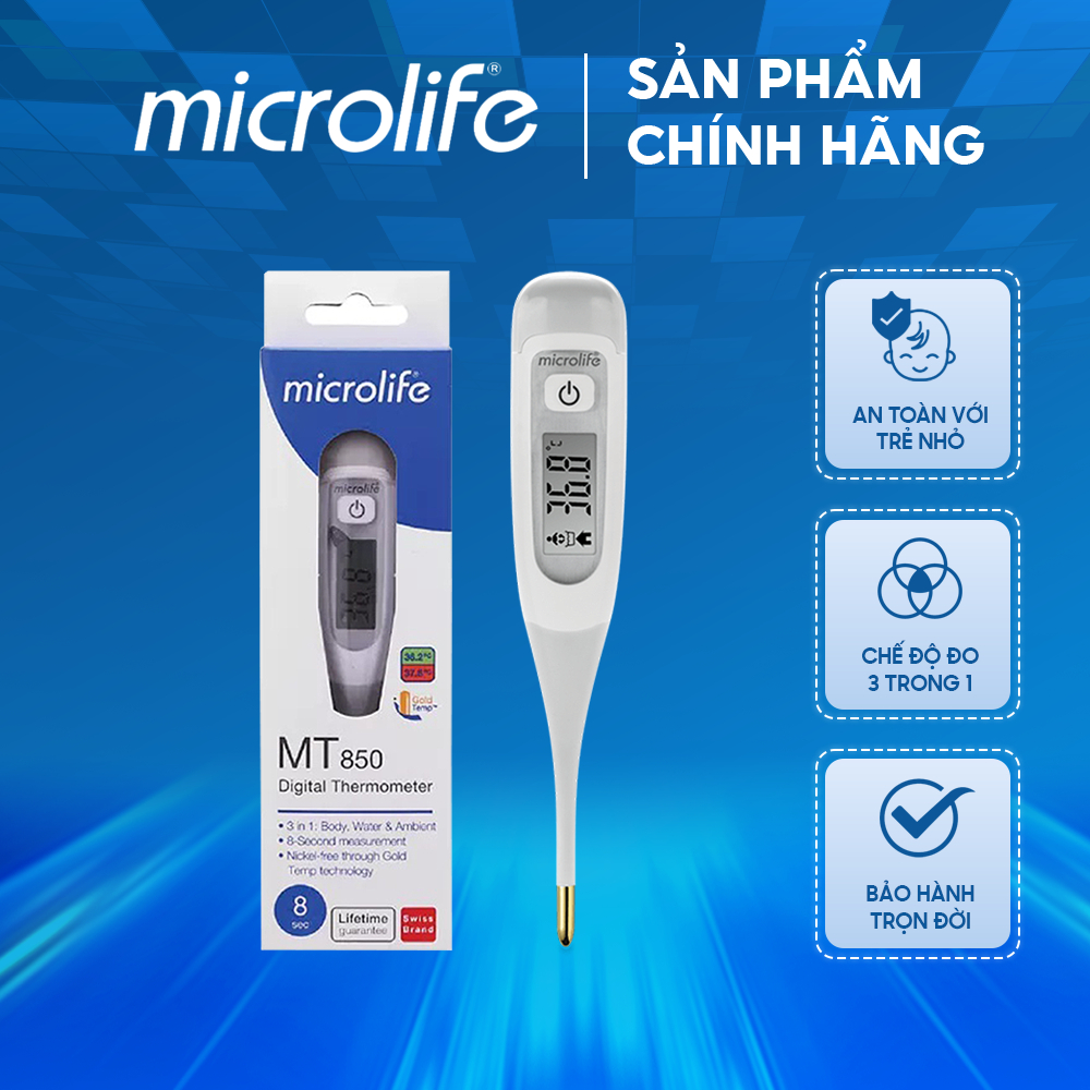 Nhiệt kế điện tử đầu dẻo Microlife MT850, bảo hành trọn đời - 01 chiếc