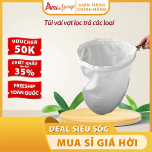 Túi Vải Vợt Lọc Trà Các Cỡ Nhỏ, Vừa, To – Dụng Cụ Lọc Trà/ Sữa Hạt Tiện Lợi, Tái Sử Dụng Nhiều Lần