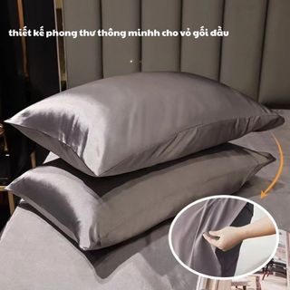 (ẢNH THẬT ) bộ ga giường 3 món Satin Lụa Mềm Mịn - bo chun 4 góc – Chất Lượng Khách Sạn Kèm Vỏ Gối