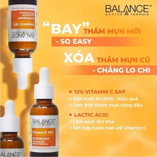 Serum Balance Active Formula Vitamin C Brightening Sáng Da, Mờ Thâm 30ml