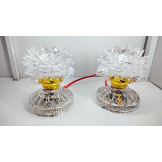 Đèn sen nhựa thờ cúng Phật 20 ánh sáng đổi màu, vàng,  đỏ tôn nghiêm