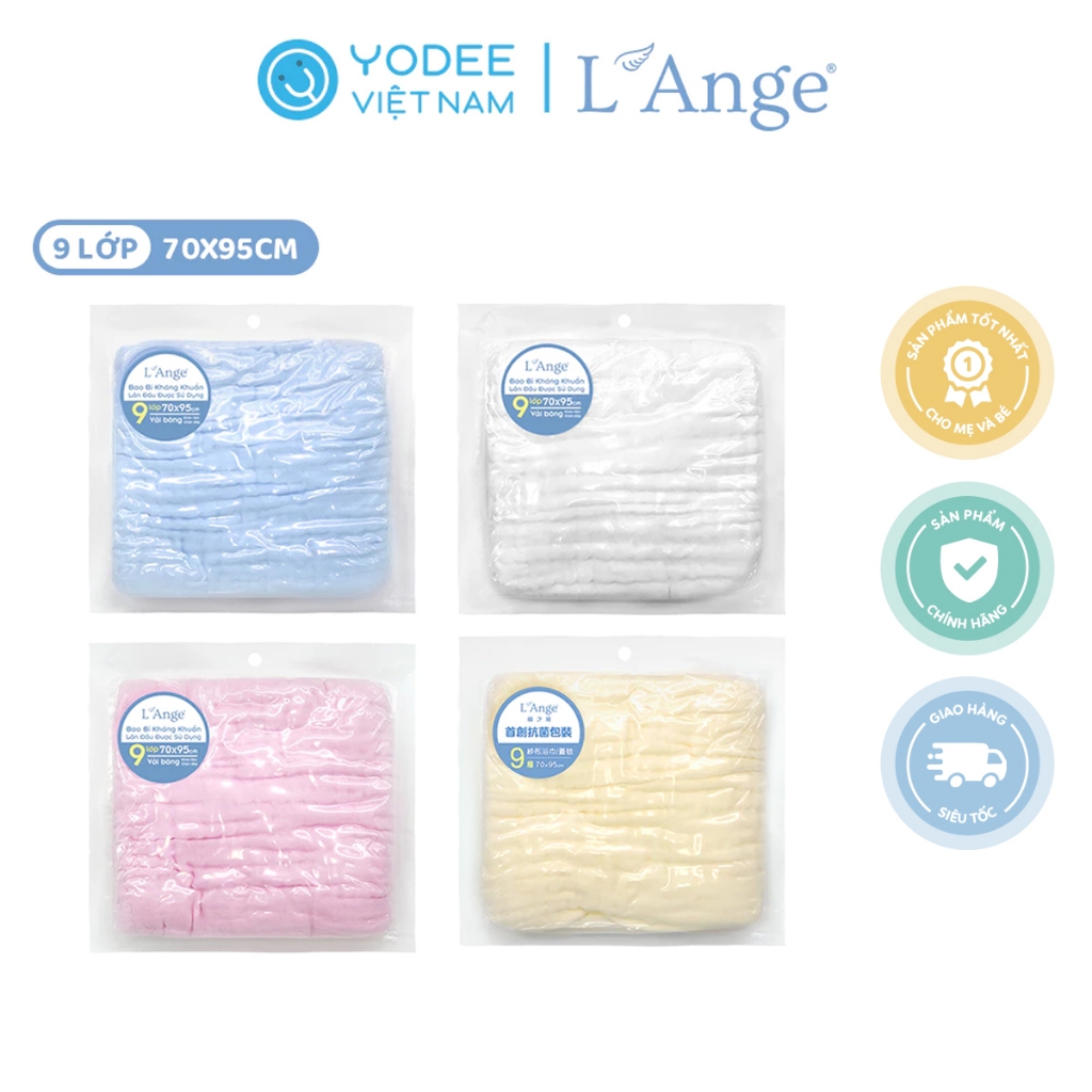 Ảnh L’Ange Khăn tắm/Khăn quấn/Chăn đắp vải bông 9 lớp 70x95cm cho bé 1