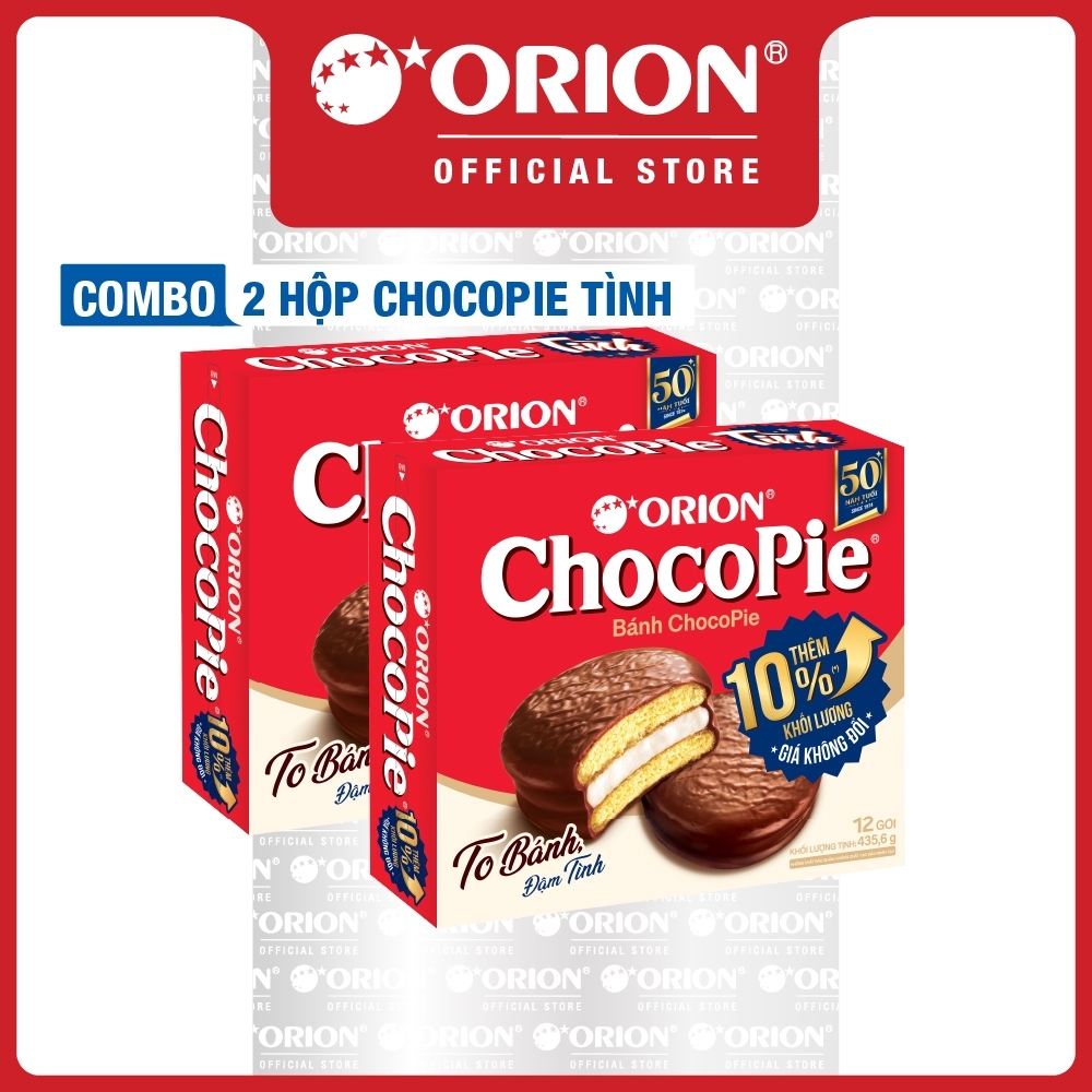 [LIVESTREAM] Combo 2 Hộp Bánh Orion Chocopie TÌNH (435.6g/hộp)