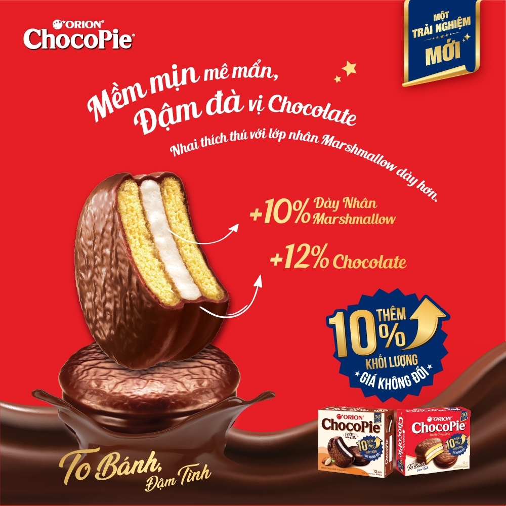 [LIVESTREAM] Combo 2 Hộp Bánh Orion Chocopie TÌNH (435.6g/hộp)