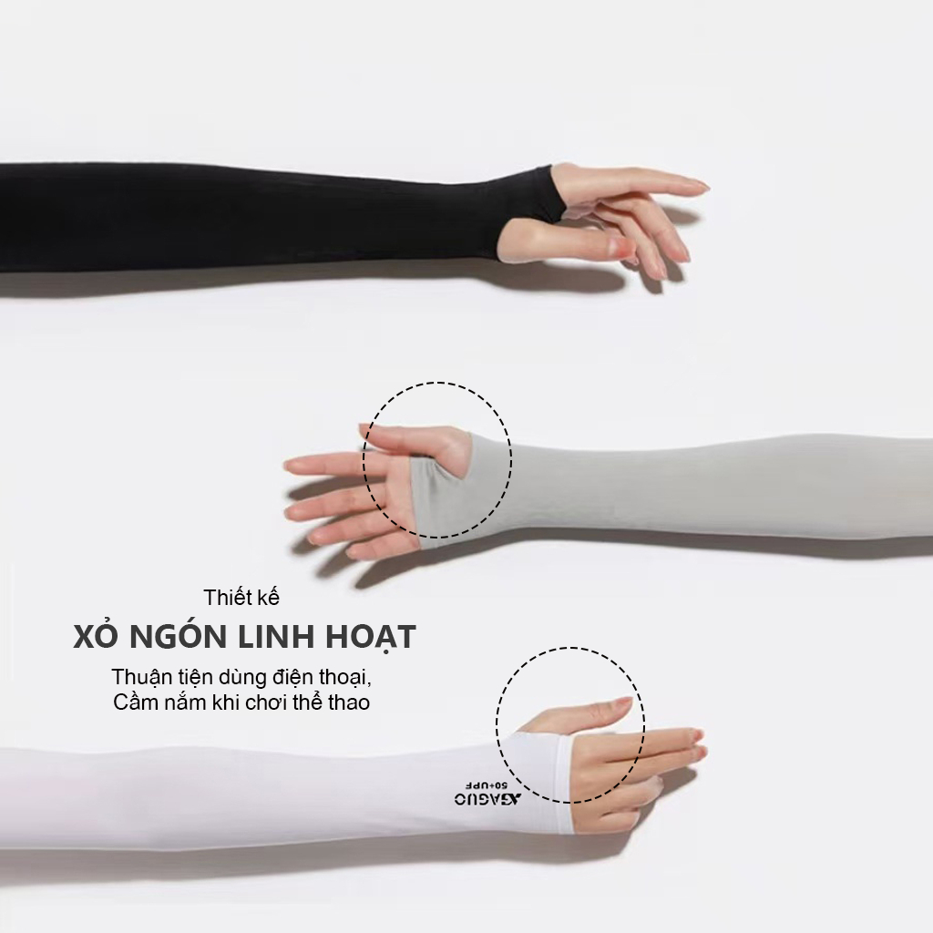 Găng tay chống nắng chống tia UV sỏ ngón đạt chuẩn UPF50+, su lạnh co giãn 4 chiều - Ekiu Shop