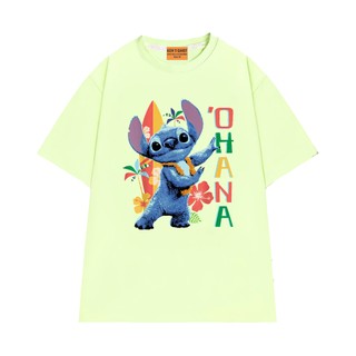 Áo Thun NGỐ TEE Hoạt Hình Stitch Live-Action Movie 'Ohana Hula Beach Vải Cotton 75 Thoáng Mát