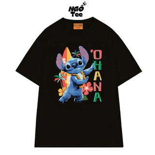 Áo Thun NGỐ TEE Hoạt Hình Stitch Live-Action Movie 'Ohana Hula Beach Vải Cotton 75 Thoáng Mát