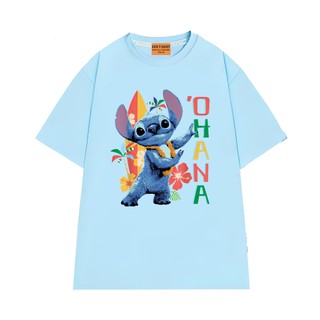 Áo Thun NGỐ TEE Hoạt Hình Stitch Live-Action Movie 'Ohana Hula Beach Vải Cotton 75 Thoáng Mát