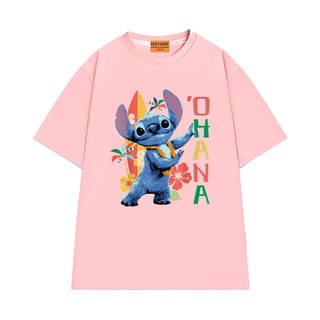 Áo Thun NGỐ TEE Hoạt Hình Stitch Live-Action Movie 'Ohana Hula Beach Vải Cotton 75 Thoáng Mát