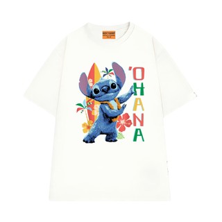 Áo Thun NGỐ TEE Hoạt Hình Stitch Live-Action Movie 'Ohana Hula Beach Vải Cotton 75 Thoáng Mát