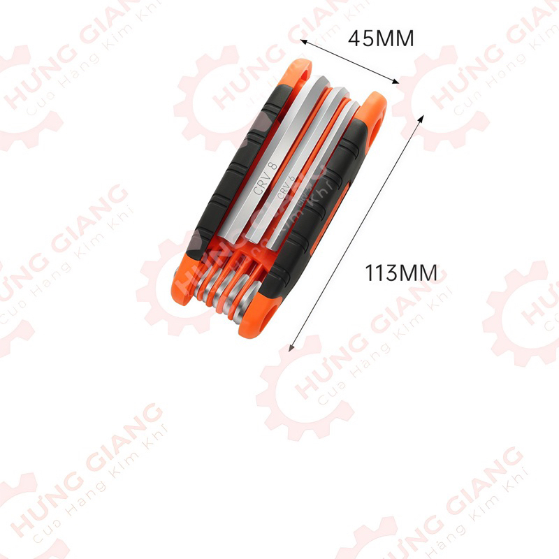 Bộ Lục Giác Gập ASAKI 8 Chi Tiết Gấp Gọn Chính Hãng