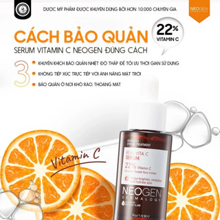 Serum Vitamin C NEOGEN 22% + 5% Chính Hãng Làm Sáng Da, Mờ Thâm, Ngừa Mụn, Phù Hợp Mọi Loại Da