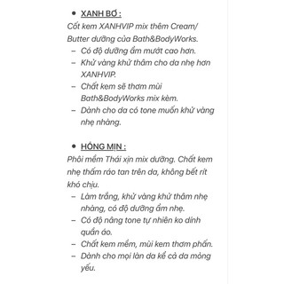 GLOWY BAE SKIN - KEM XANH BƠ MIX CREAM DÀNH CHO BODY 100gr/250gr/500gr