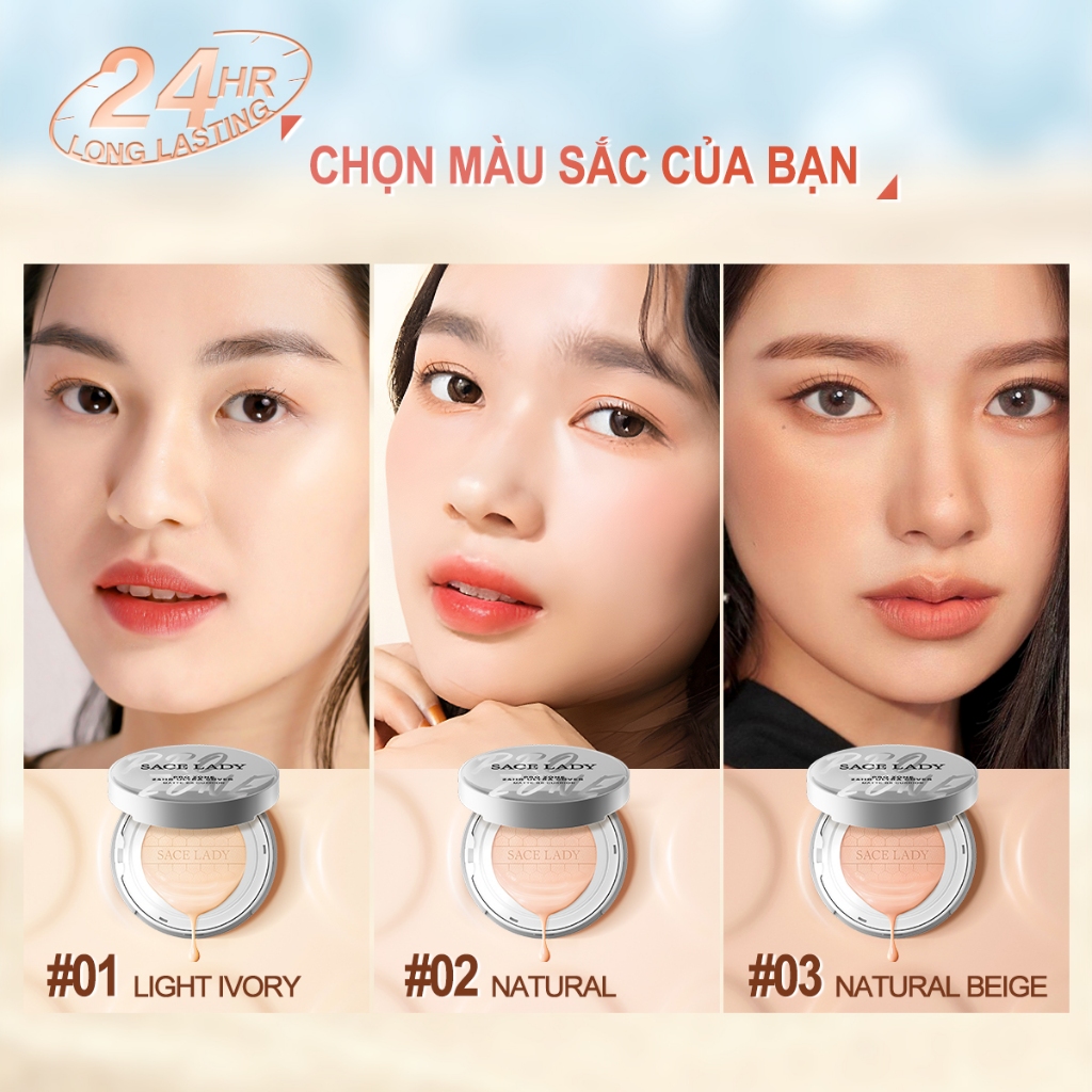 Cushion Lõi thay thế SACE LADY Phấn Nước Kiểm Soát Dầu Lâu Trô Kem Nền Chống Thấm Nước SPF30/PA+++