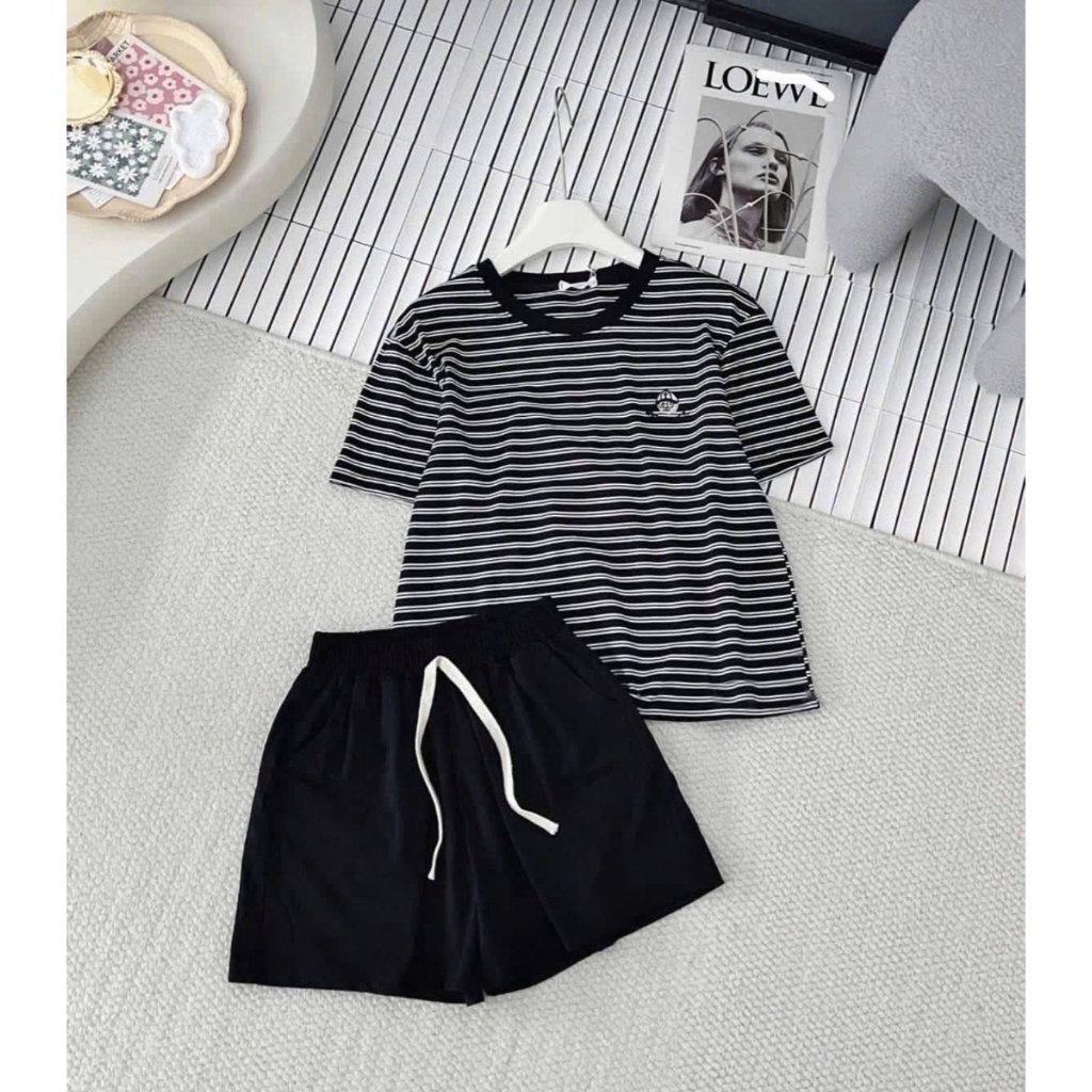 Ảnh Bộ đồ nữ classic dáng đùi chất cotton co giãn, mềm mát 2