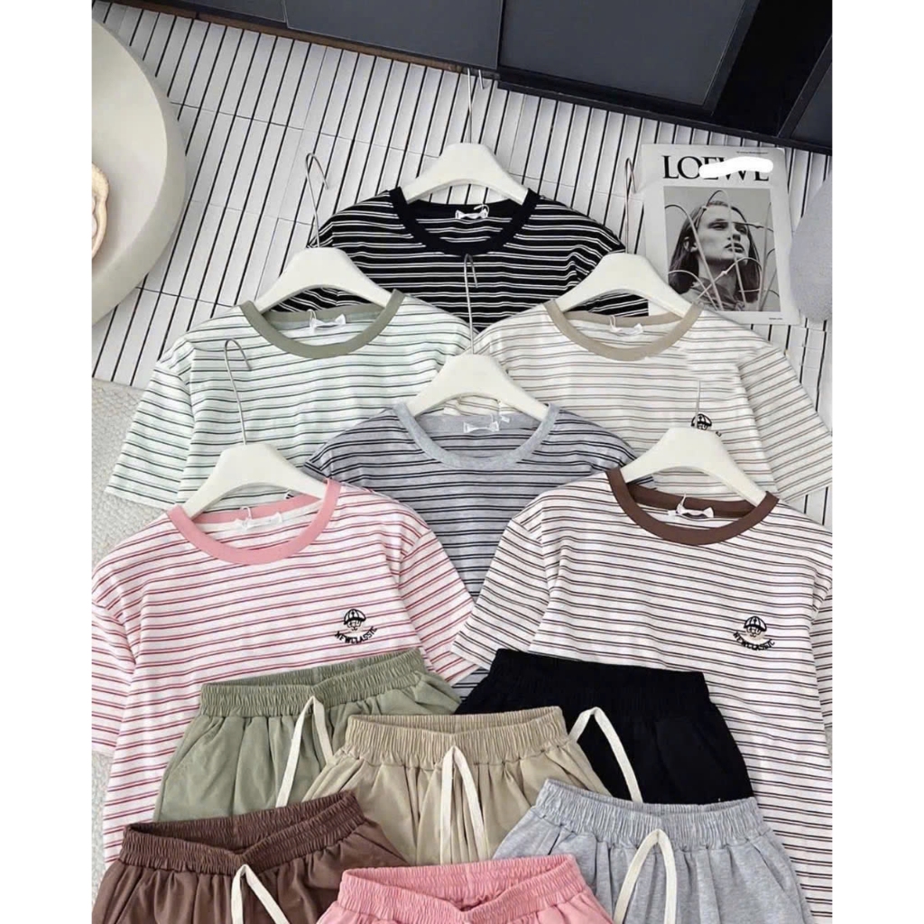 Ảnh Bộ đồ nữ classic dáng đùi chất cotton co giãn, mềm mát 1