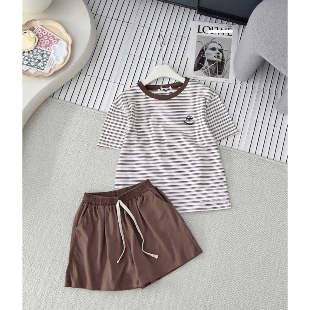 Ảnh Bộ đồ nữ classic dáng đùi chất cotton co giãn, mềm mát 4