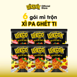 Combo 6 Gói Mì Trộn Xốt Bò Xì-Pa-Ghét-Ti LOKCOK 6 Gói x 97G