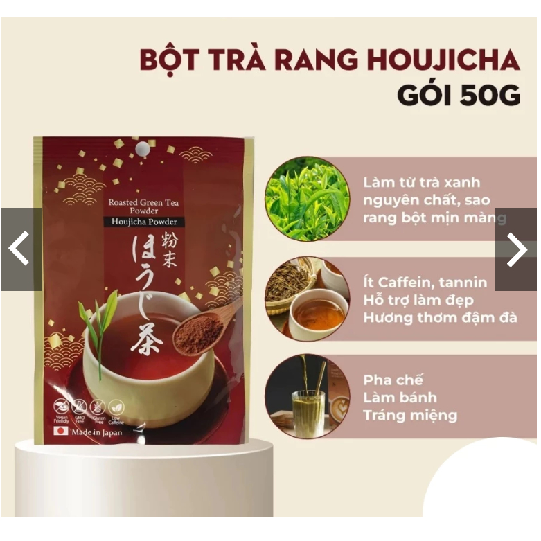 Bột trà rang Houjicha Nhật Bản Kanes 50g / Matcha Kanes 50g