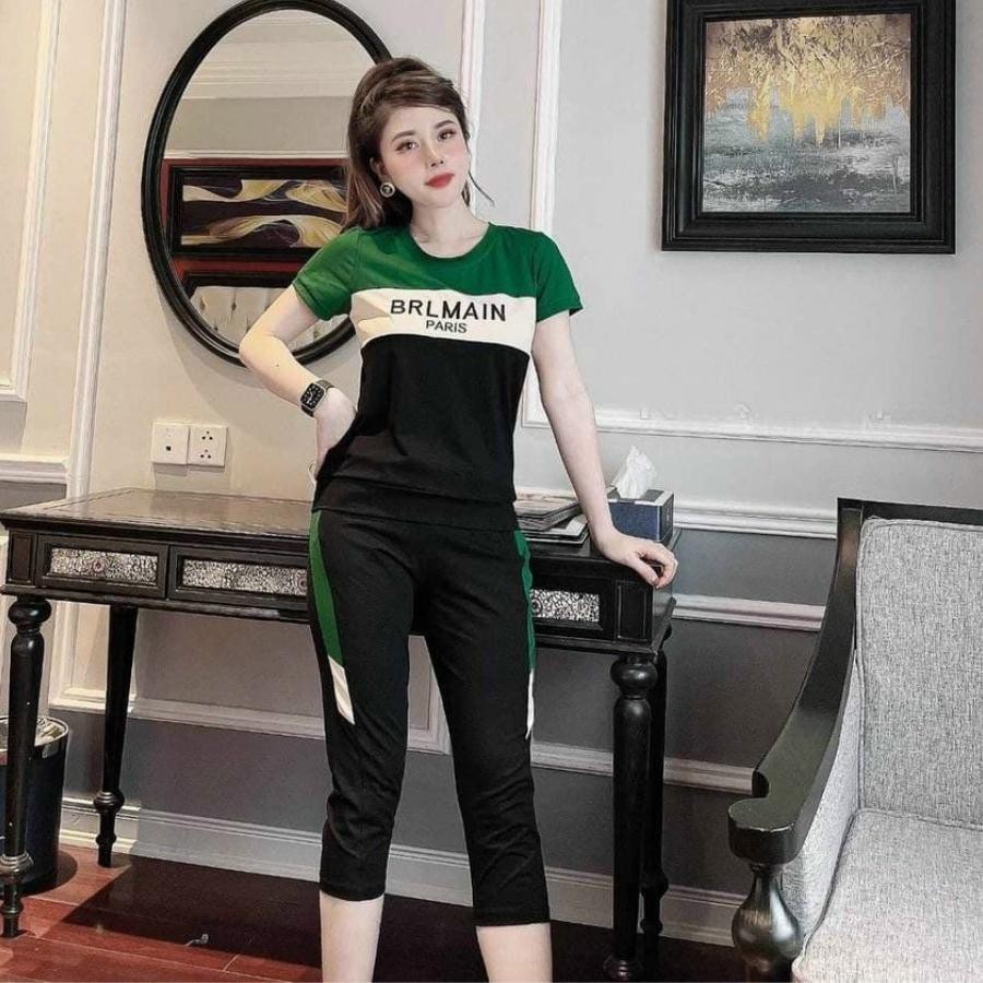 Đồ Bộ Mặc Nhà Nữ Bigsize Thun Cotton Set Ngố Quần Lửng Đẹp, Sang Chảnh Đi Chơi Trung Niên ESHOP AD16