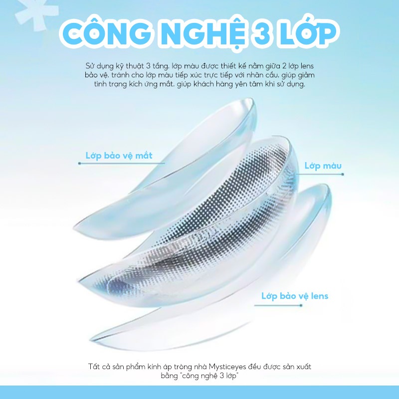 [Kính áp tròng màu nâu] Kính áp tròng MCK1 nửa năm Mysticeyes 0 độ 6 màu cho bạn lựa chọn | BigBuy360 - bigbuy360.vn