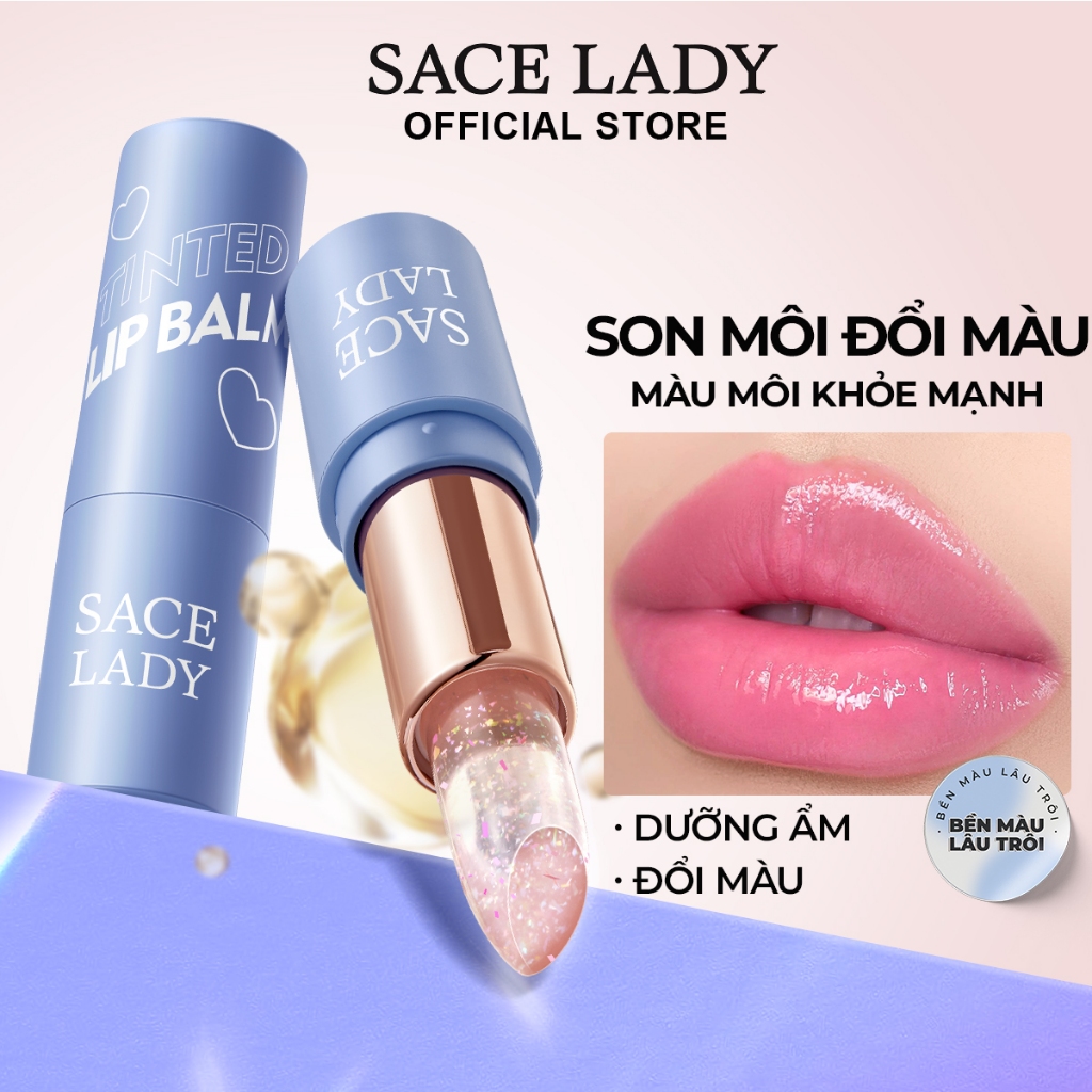 Son Dưỡng Môi SACE LADY Thay Đổi Màu Sắc Dưỡng Âm Mịn Màng Trang Điểm Môi Nhẹ Nhàng 3.5g
