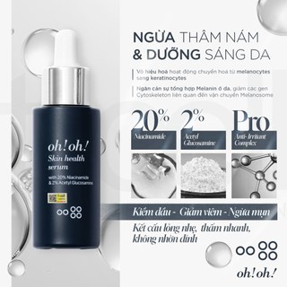 (Hàng Công Ty) Tinh Chất oh!oh! Skin Health 20% 23% Niacinamide Serum Dưỡng Sáng Giảm Thâm Nám 30ml Duduhouse