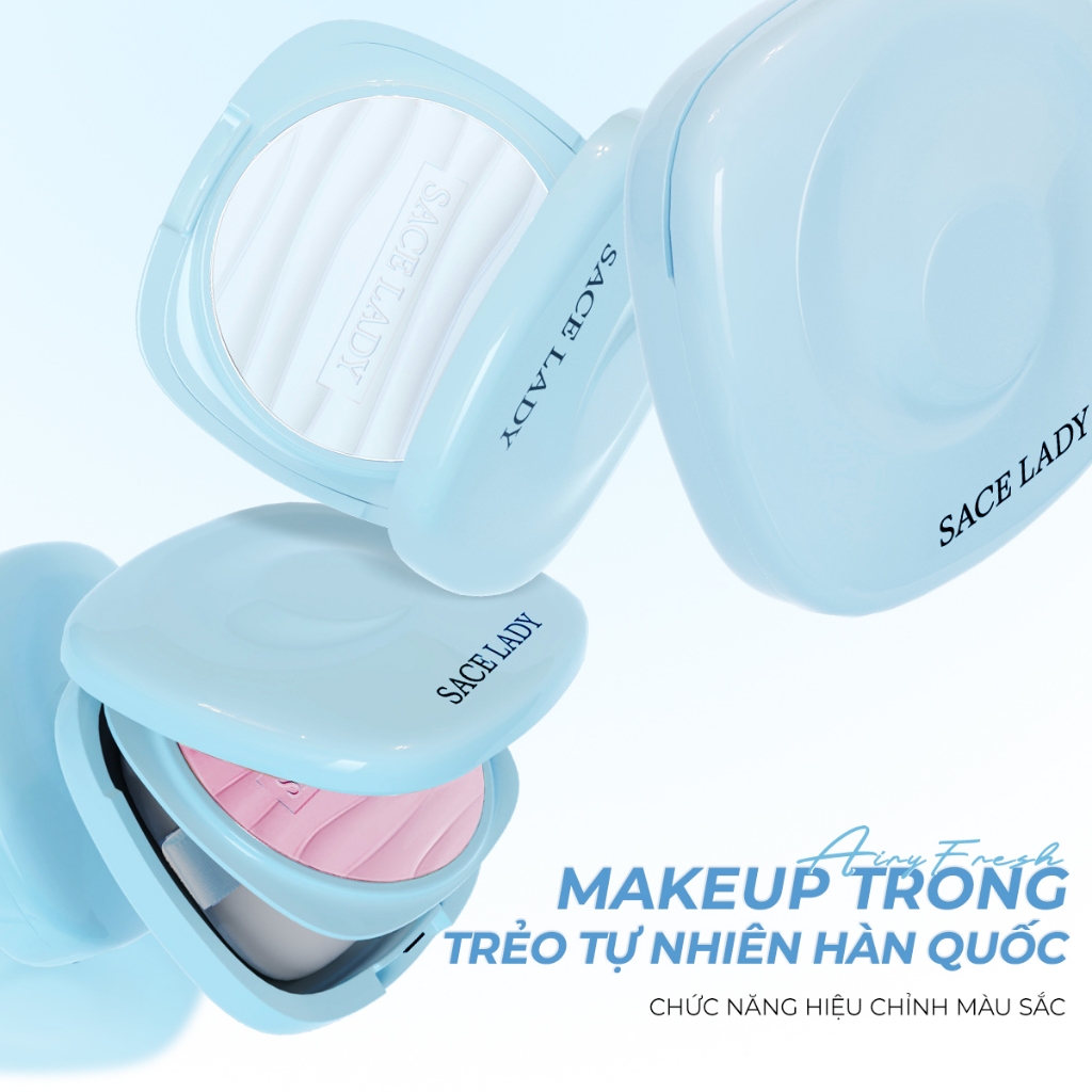 Phấn Phủ Trang Diểm SACE LADY Ép Kiểm soát dầu Làm mờ lì Trang điểm mặt