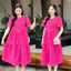 Đầm bầu bigsize oversize babydoll cute dễ thương xinh Váy nữ form rộng dọc cúc cộc tay chất đũi dáng dài T630G