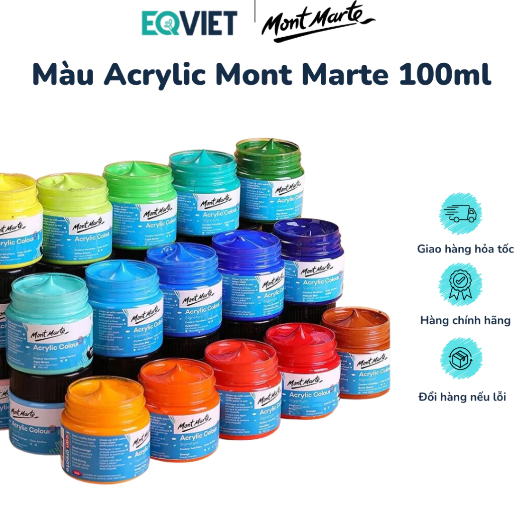 Màu Vẽ 3D Acrylic Mont Marte Cao Cấp 100ml Vẽ Được Trên Nhiều Chất Liệu Hàng Chính Hãng