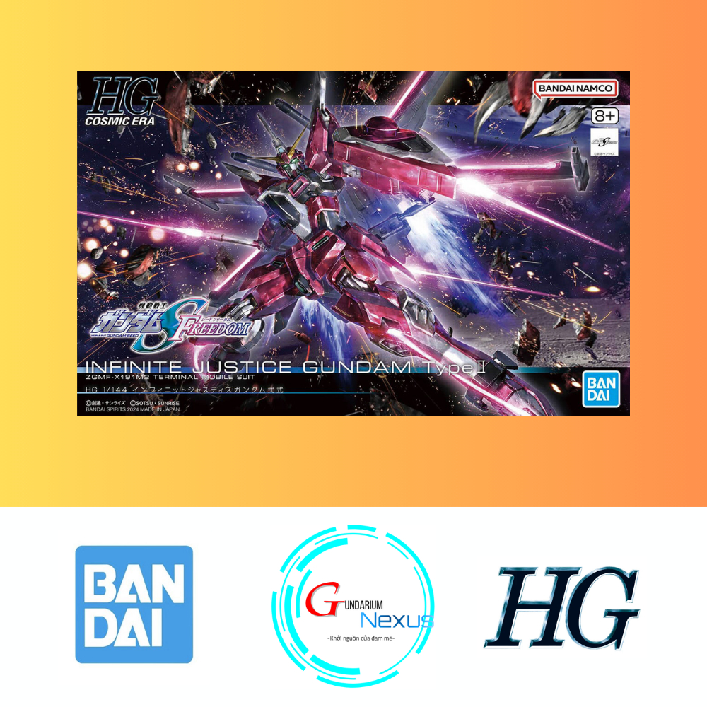 BANDAI Hobby HG 1/144 Infinite Justice Gundam Type II: Kit Modello Da Assemblaggio, Scala 1/144, Modellismo Gundam
