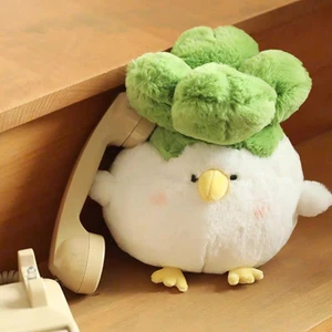 Gối Ôm Gà Bông Mềm Mại Dễ Thương - Trang Trí Phòng Bé Với Gà Mập Đội Cải Xanh