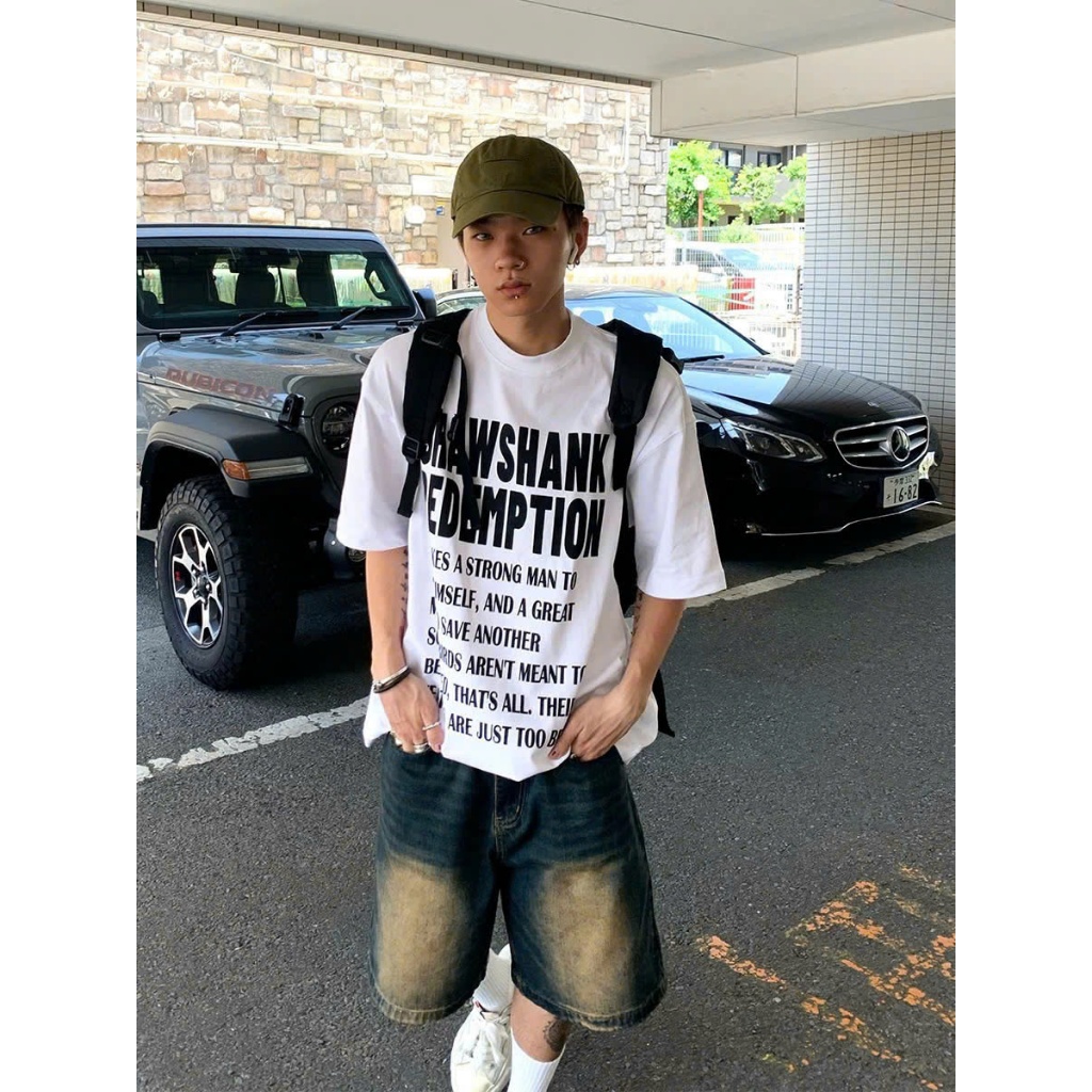 Áo thun Stee Cổ tròn SHAWSHANK Localbrand ICVCVNI Unisex Menwear Cotton
