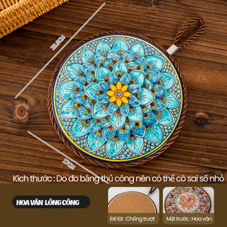 Miếng lót xoong nồi cách nhiệt cao cấp phong cách retro, chịu nhiệt lên tới 200 độ C dễ dàng vệ sinh