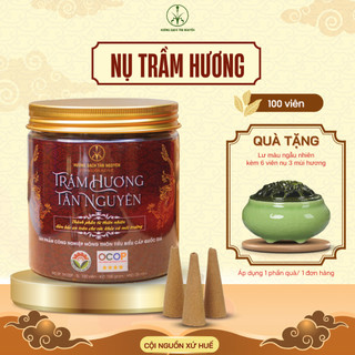[OCOP 4 SAO - TẶNG LƯ XÔNG]  Hộp 100 Viên Nụ trầm Hương Tân Nguyên, trầm thiên nhiên, không hóa chất, xông nhà, khử mốc