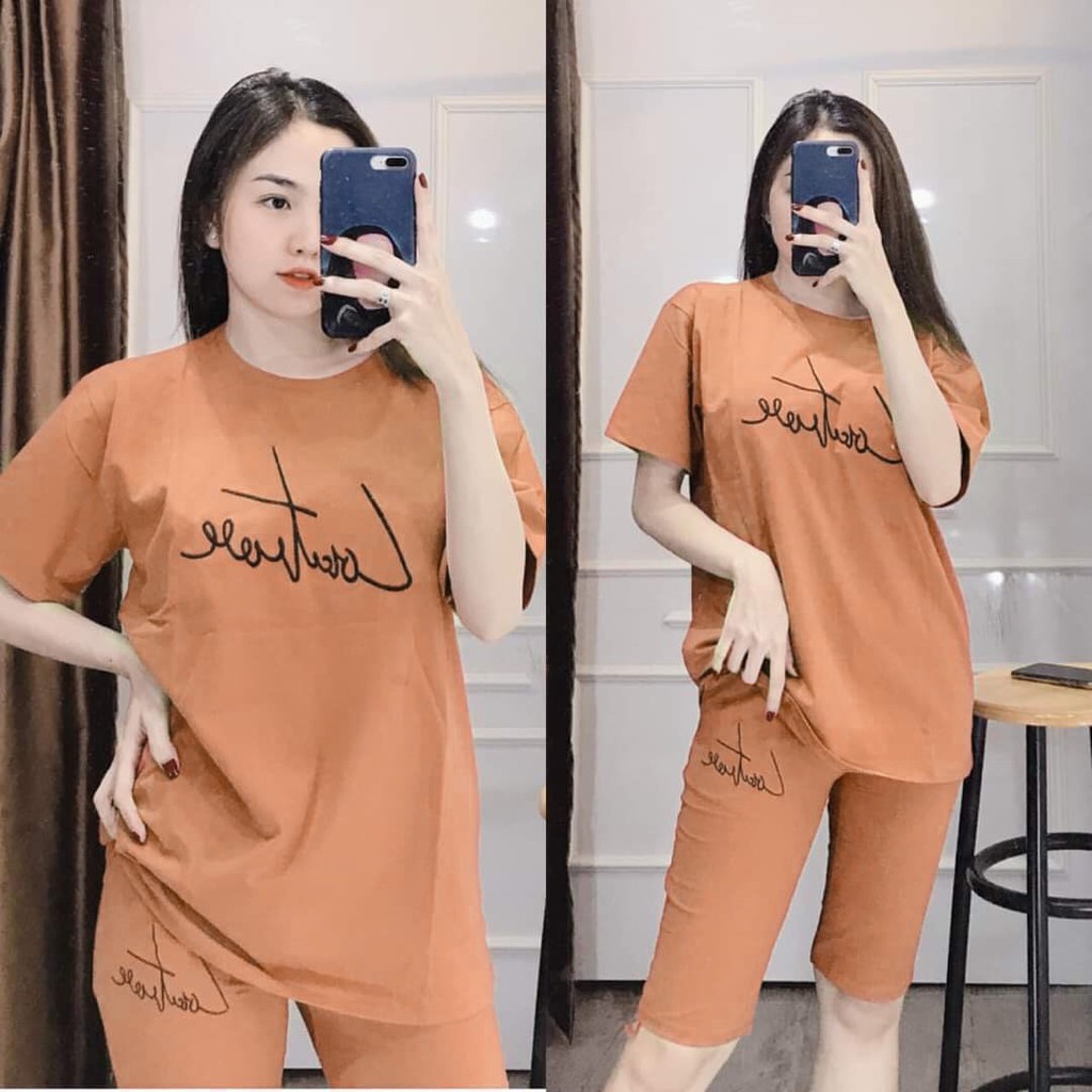 Đồ Bộ Nữ Bigsize 43-85kg Quần Lửng Ngố Thun Cotton Mặc Nhà Đi Chơi Thể Thao Trung Niên ESHOP AD12