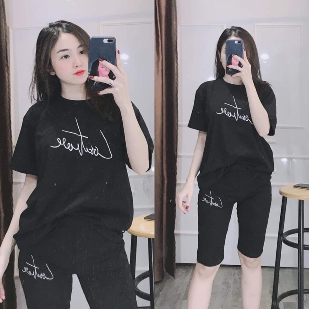 Đồ Bộ Nữ Bigsize 43-85kg Quần Lửng Ngố Thun Cotton Mặc Nhà Đi Chơi Thể Thao Trung Niên ESHOP AD12