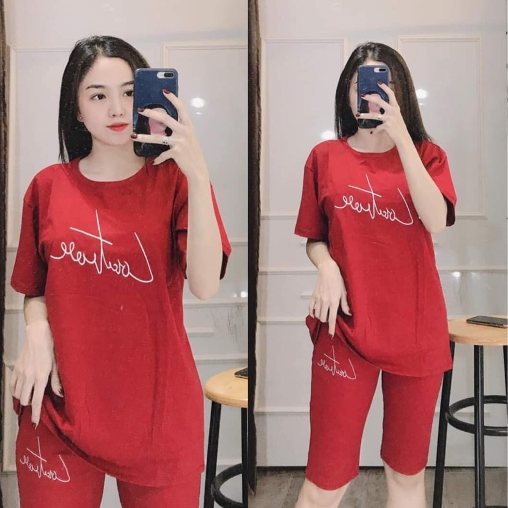 Đồ Bộ Nữ Bigsize 43-85kg Quần Lửng Ngố Thun Cotton Mặc Nhà Đi Chơi Thể Thao Trung Niên ESHOP AD12