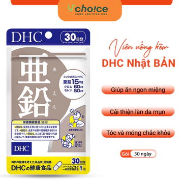 Viên uống Kẽm DHC Zinc Nhật Bản tăng cường thể lực và sức đề kháng, Viên uống bổ sung kẽm DHC chăm sóc sức khỏe.
