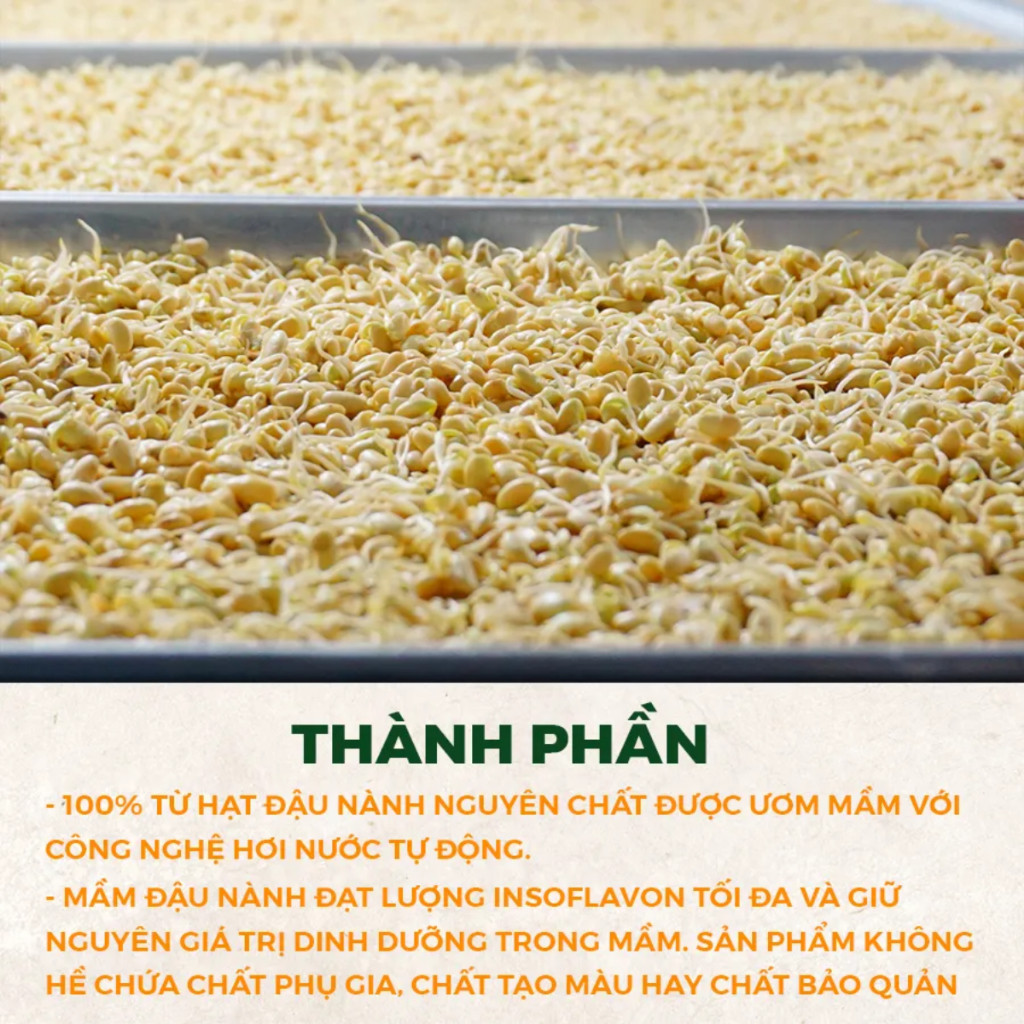 Mầm Đậu Nành Nguyên Xơ Tăng Vòng 1, Mầm Đậu Nành Nguyên Chất , Viên Mầm Đậu Tăng V1 500g - MS