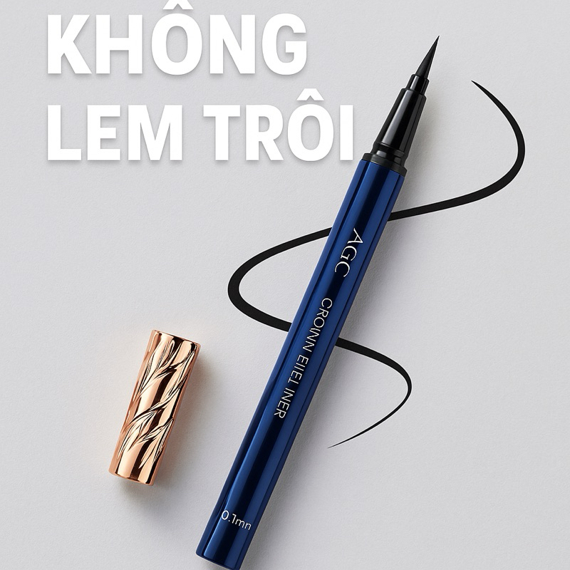 Bút Kẻ Mắt AGC Crown Eyeliner 0.15mm – Chống Trôi, Đầu Siêu Mảnh, Lâu Trôi Cả Ngày