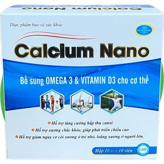 Calcium Nano Xanh Dương 100 Viên - Rostex - Vinaphar - Vitamin Phục Hồi