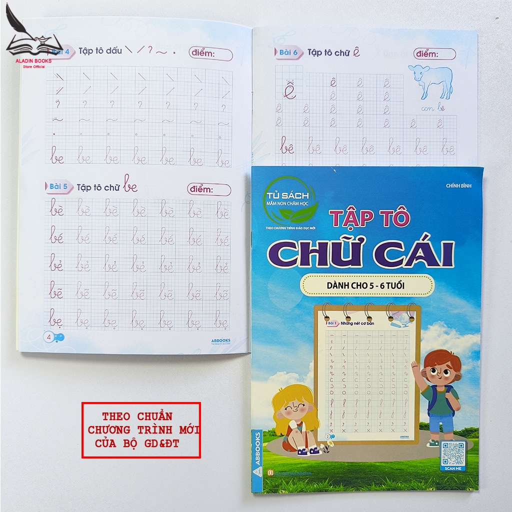 Sách-  Tập Tô Chữ Cái Và Chữ Thường Cho Bé 4-6 Tuổi – Theo Chương Trình Mới Bộ GD&ĐT