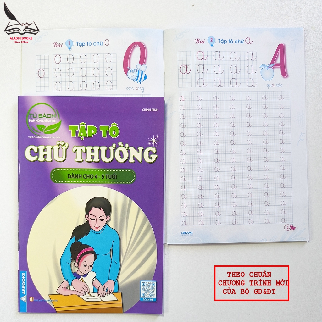 Sách-  Tập Tô Chữ Cái Và Chữ Thường Cho Bé 4-6 Tuổi – Theo Chương Trình Mới Bộ GD&ĐT