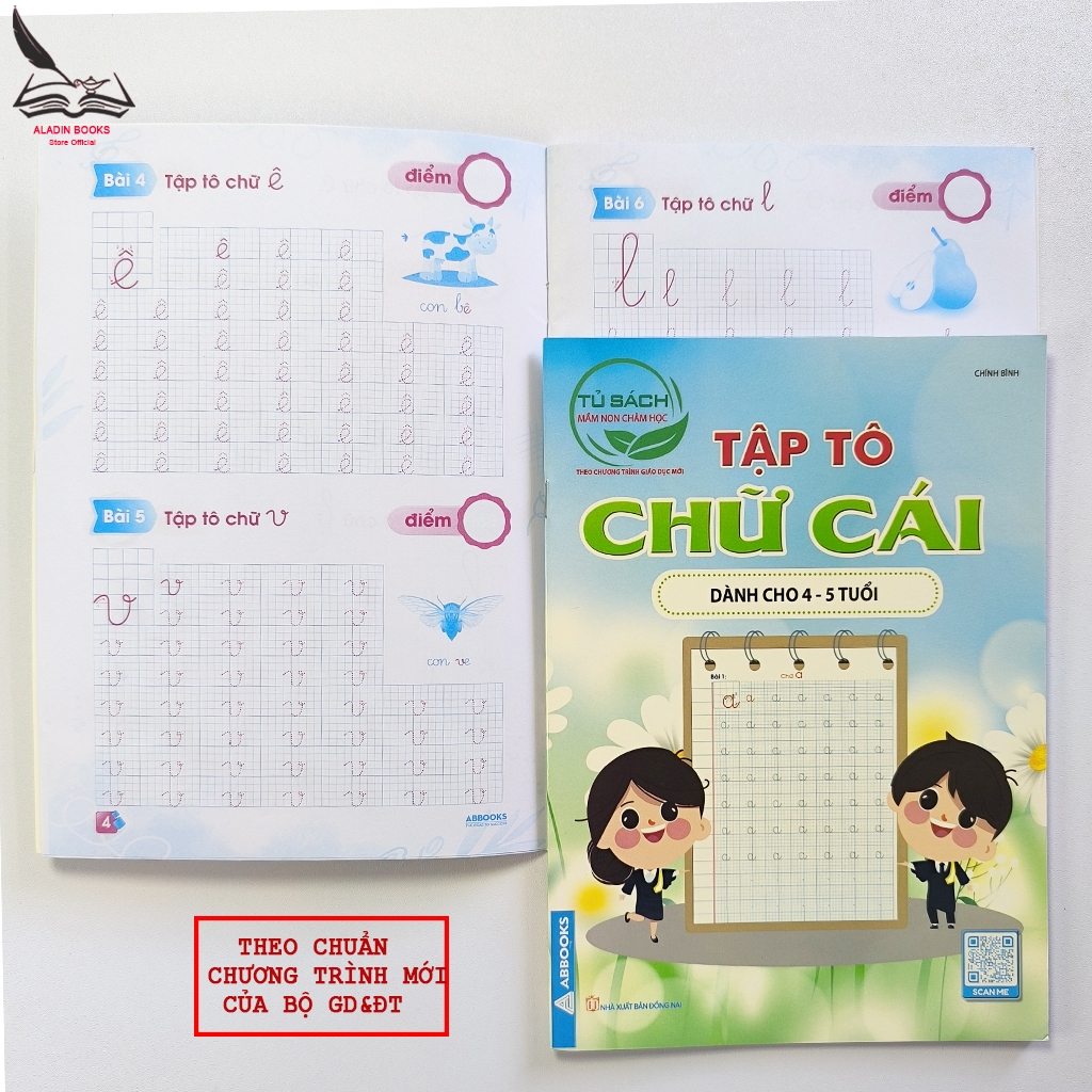 Sách-  Tập Tô Chữ Cái Và Chữ Thường Cho Bé 4-6 Tuổi – Theo Chương Trình Mới Bộ GD&ĐT