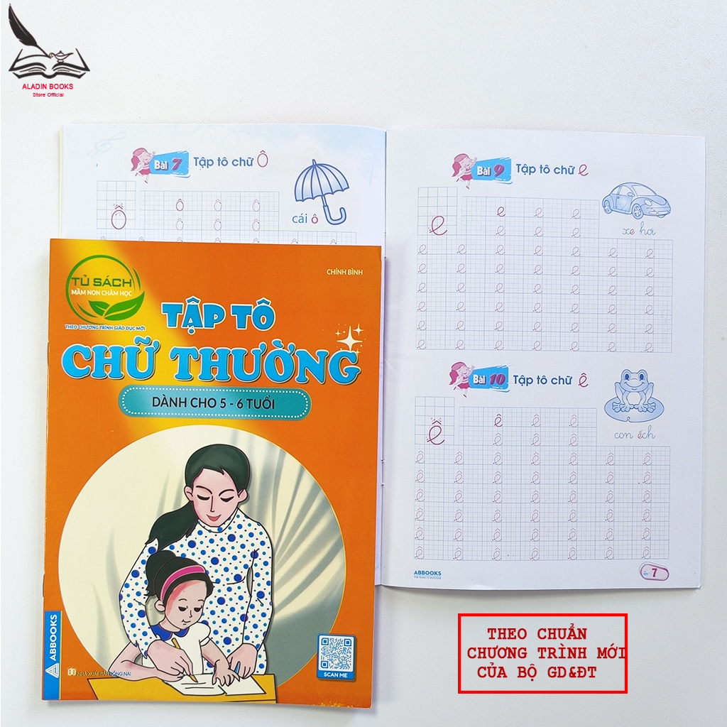 Sách-  Tập Tô Chữ Cái Và Chữ Thường Cho Bé 4-6 Tuổi – Theo Chương Trình Mới Bộ GD&ĐT