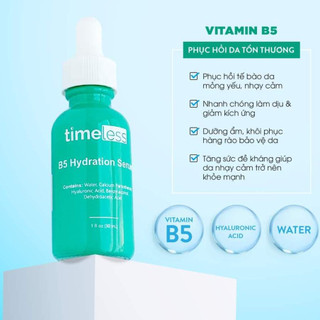 Tinh Chất Timeless Vitamin B5 + Hyaluronic Acid Cấp Nước Và Phục Hồi Da 30ml Duduhouse
