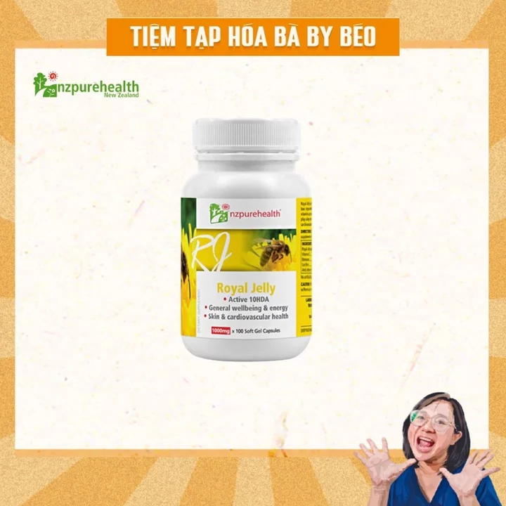 Viên sữa ong chúa New Zealand chống lão hóa , sáng da NZPureHealth Royal Jelly 30 viên Dr Chubby