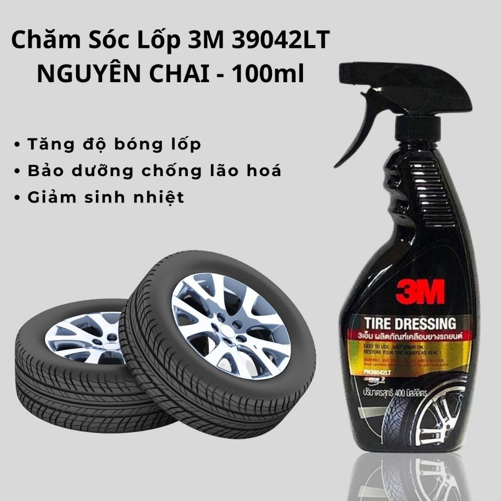 Bộ sản phẩm chăm sóc xe 3M, vệ sinh ghế da, bảo dưỡng nội thất, làm bóng lốp vỏ xe, ô tô, NK 3M Thái Lan