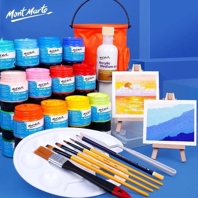 Màu Vẽ 3D Acrylic Mont Marte Cao Cấp 100ml Vẽ Được Trên Nhiều Chất Liệu Hàng Chính Hãng